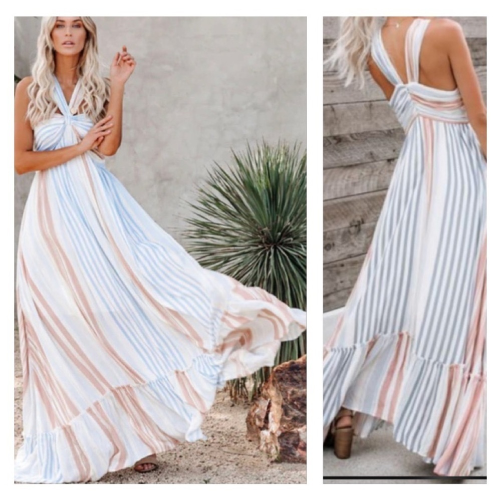 Fate Striped Maxi Dress